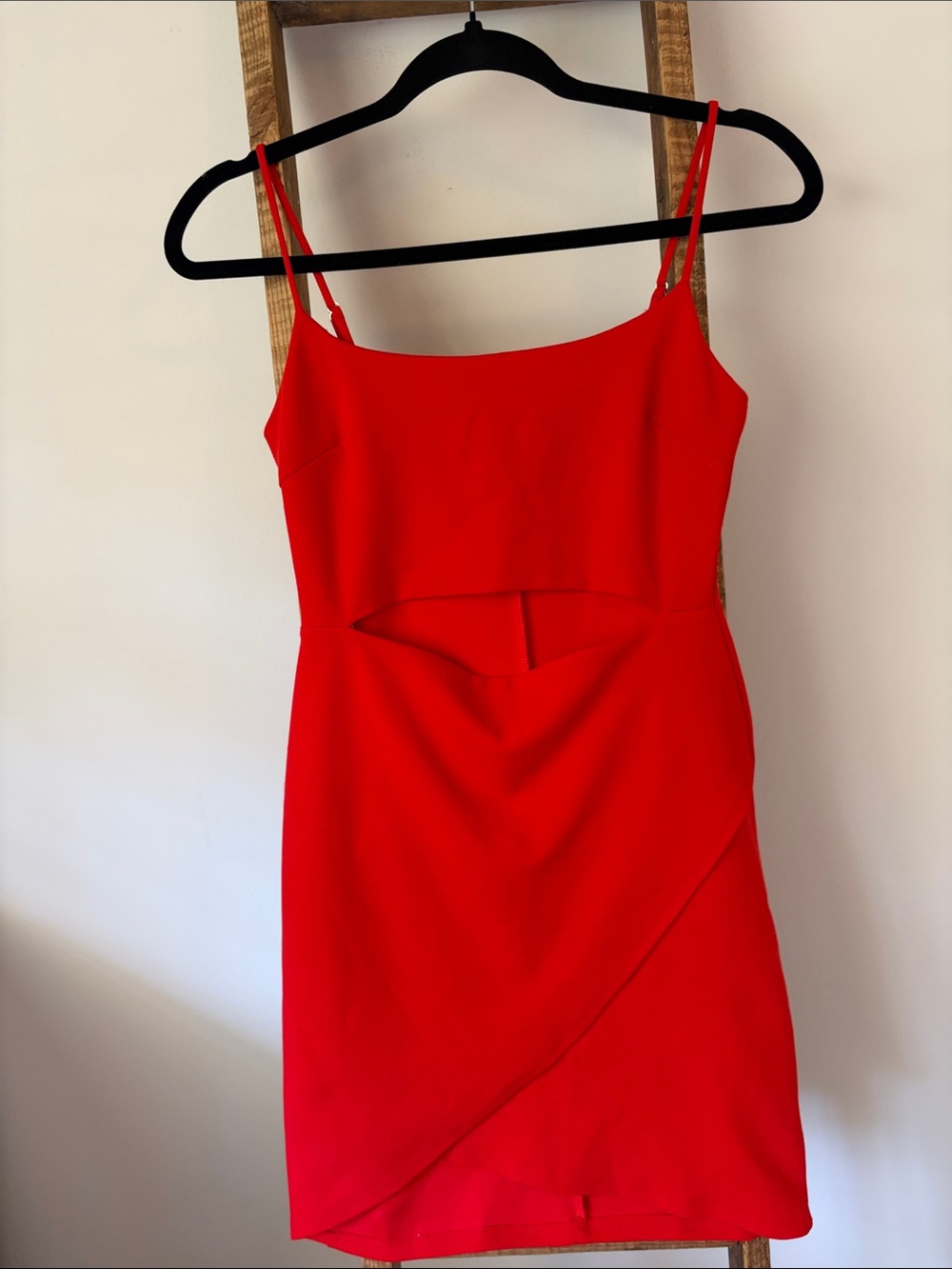 Lulus Red Spaghetti Strap Cutout Dress, small